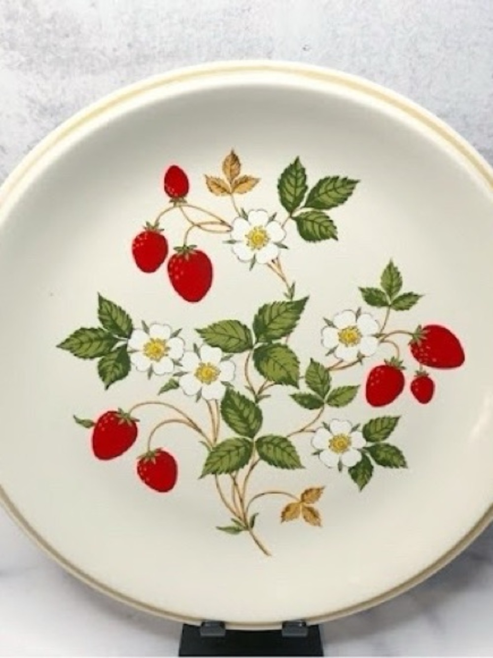 Vintage 70s Sheffield Strawberries 'N Cream Stoneware 10.5 Inch Dinner Plate 308 - Picture 3 of 13